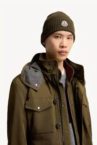 Moncler Wool & Cashmere Blend Knit Beanie | Thumbnail 3 Moncler Wool & Cashmere Blend Knit Beanie | Thumbnail 3
