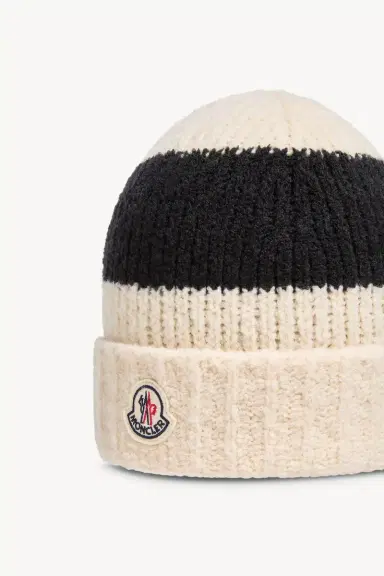 Moncler Striped Wool Blend Bouclé Knit Beanie | Thumbnail 4 Moncler Striped Wool Blend Bouclé Knit Beanie | Thumbnail 4