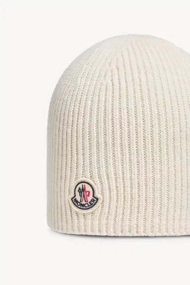 Moncler Logo Wool Beanie | Thumbnail 4 Moncler Logo Wool Beanie | Thumbnail 4