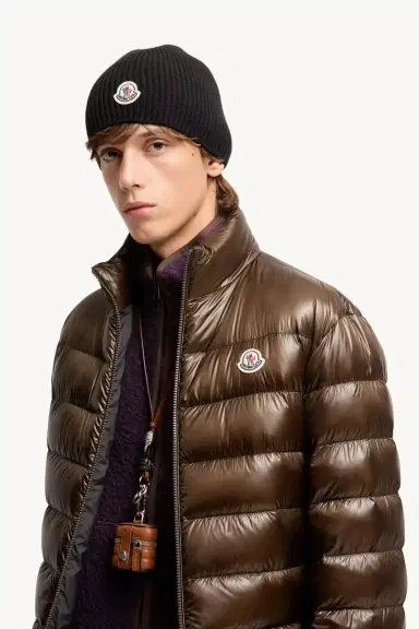 Moncler Logo Wool Beanie | Thumbnail 3 Moncler Logo Wool Beanie | Thumbnail 3