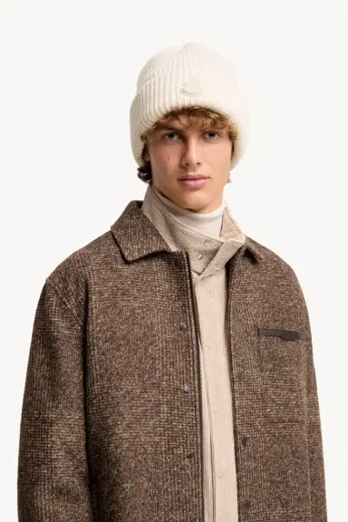 Moncler Leather Logo Cashmere Beanie | Thumbnail 3 Moncler Leather Logo Cashmere Beanie | Thumbnail 3