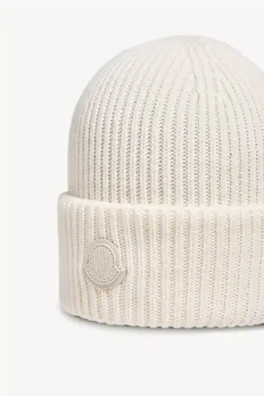Moncler Leather Logo Cashmere Beanie | Thumbnail 4 Moncler Leather Logo Cashmere Beanie | Thumbnail 4