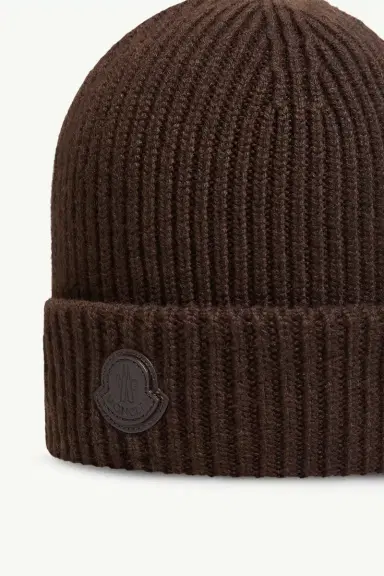Moncler Leather Logo Cashmere Beanie | Thumbnail 4 Moncler Leather Logo Cashmere Beanie | Thumbnail 4