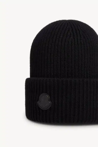 Moncler Leather Logo Cashmere Beanie | Thumbnail 4 Moncler Leather Logo Cashmere Beanie | Thumbnail 4