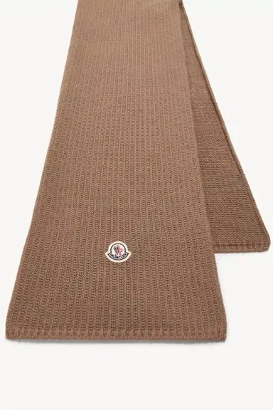 Moncler Wool Blend Logo Scarf | Thumbnail 4 Moncler Wool Blend Logo Scarf | Thumbnail 4