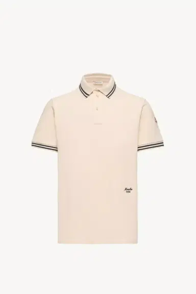 Moncler Striped Trim Cotton Piquet Polo Shirt | Thumbnail 2 Moncler Striped Trim Cotton Piquet Polo Shirt | Thumbnail 2