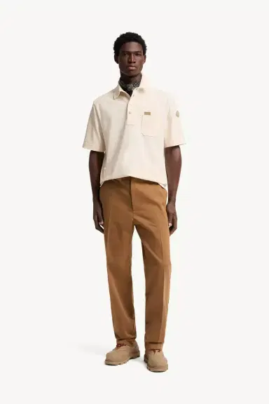 Moncler Leather Logo Tag Cotton Polo Shirt | Thumbnail 3 Moncler Leather Logo Tag Cotton Polo Shirt | Thumbnail 3