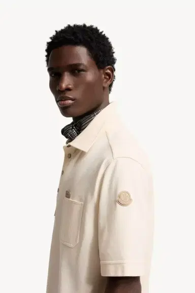 Moncler Leather Logo Tag Cotton Polo Shirt | Thumbnail 4 Moncler Leather Logo Tag Cotton Polo Shirt | Thumbnail 4