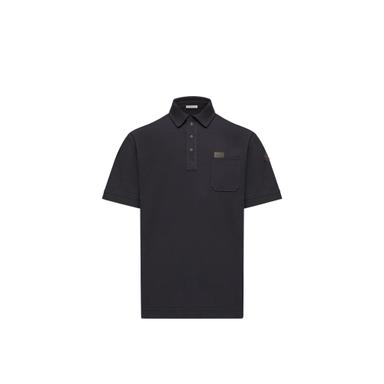 Moncler Leather Logo Tag Cotton Polo Shirt | Thumbnail 1 Moncler Leather Logo Tag Cotton Polo Shirt | Thumbnail 1