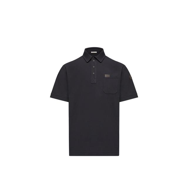 Leather Logo Tag Cotton Polo Shirt Leather Logo Tag Cotton Polo Shirt