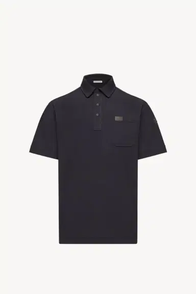 Moncler Leather Logo Tag Cotton Polo Shirt | Thumbnail 2 Moncler Leather Logo Tag Cotton Polo Shirt | Thumbnail 2