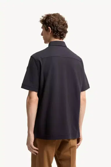 Moncler Leather Logo Tag Cotton Polo Shirt | Thumbnail 6 Moncler Leather Logo Tag Cotton Polo Shirt | Thumbnail 6