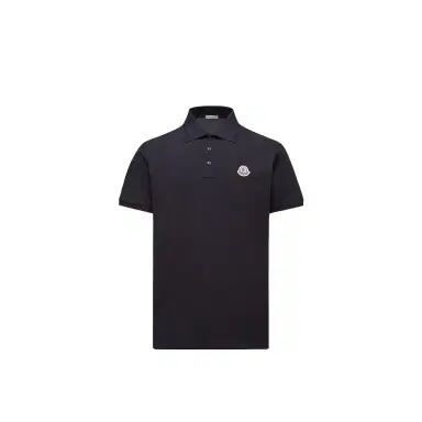 Moncler Logo Patch Cotton Piquet Polo Shirt | Thumbnail 1 Moncler Logo Patch Cotton Piquet Polo Shirt | Thumbnail 1