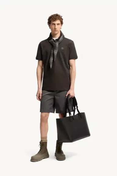 Moncler Logo Patch Cotton Piquet Polo Shirt | Thumbnail 3 Moncler Logo Patch Cotton Piquet Polo Shirt | Thumbnail 3