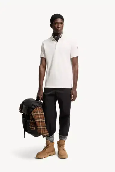 Moncler Logo Cotton Piquet Polo Shirt | Thumbnail 2 Moncler Logo Cotton Piquet Polo Shirt | Thumbnail 2