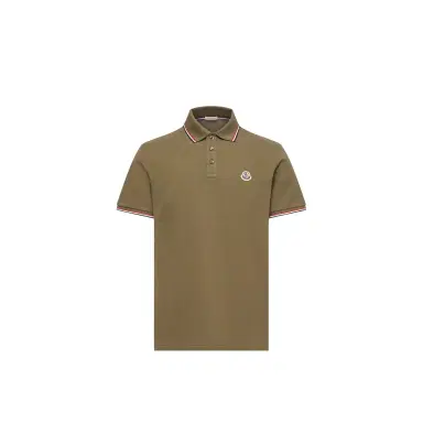 Moncler Tricolor-trimmed Cotton Piquet Polo Shirt | Thumbnail 1 Moncler Tricolor-trimmed Cotton Piquet Polo Shirt | Thumbnail 1