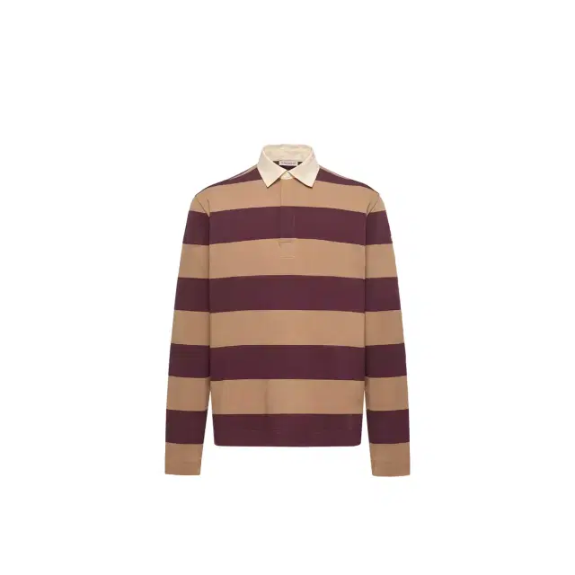 Striped Cotton Long Sleeve Polo Shirt Striped Cotton Long Sleeve Polo Shirt