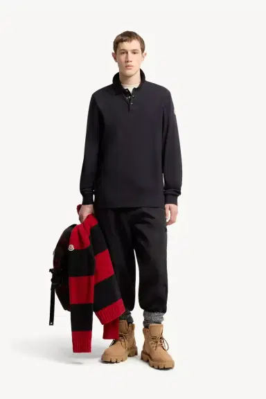 Moncler Logo Cotton Piquet Polo Shirt | Thumbnail 3 Moncler Logo Cotton Piquet Polo Shirt | Thumbnail 3