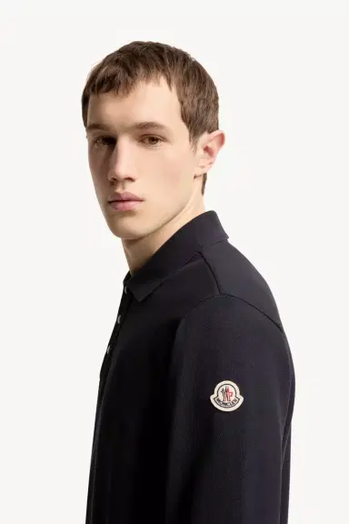 Moncler Logo Cotton Piquet Polo Shirt | Thumbnail 4 Moncler Logo Cotton Piquet Polo Shirt | Thumbnail 4
