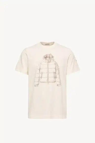 Moncler Down Jacket Print Cotton T-shirt | Thumbnail 2 Moncler Down Jacket Print Cotton T-shirt | Thumbnail 2