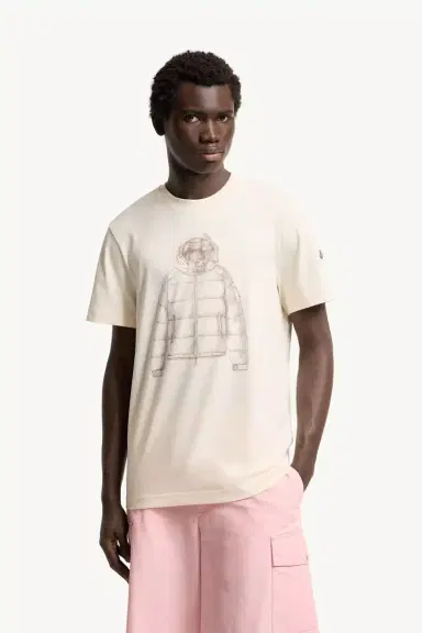 Moncler Down Jacket Print Cotton T-shirt | Thumbnail 5 Moncler Down Jacket Print Cotton T-shirt | Thumbnail 5