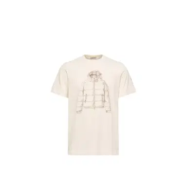 Moncler Down Jacket Print Cotton T-shirt | Thumbnail 1 Moncler Down Jacket Print Cotton T-shirt | Thumbnail 1