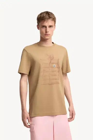 Moncler Down Jacket Print Cotton T-shirt | Thumbnail 5 Moncler Down Jacket Print Cotton T-shirt | Thumbnail 5