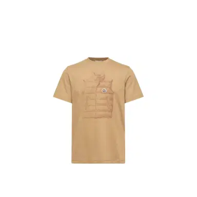 Moncler Down Jacket Print Cotton T-shirt | Thumbnail 1 Moncler Down Jacket Print Cotton T-shirt | Thumbnail 1
