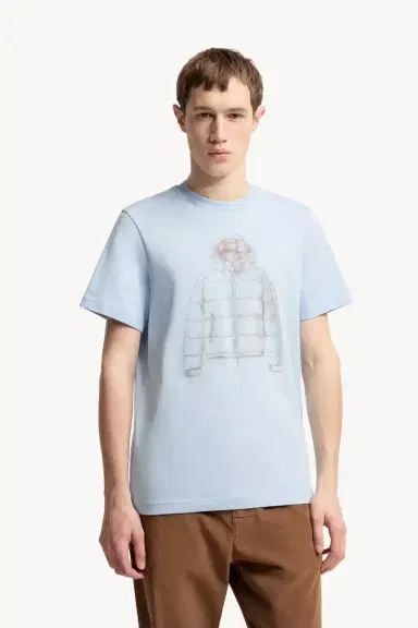 Moncler Down Jacket Print Cotton T-shirt | Thumbnail 5 Moncler Down Jacket Print Cotton T-shirt | Thumbnail 5