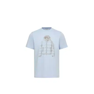 Moncler Down Jacket Print Cotton T-shirt | Thumbnail 1 Moncler Down Jacket Print Cotton T-shirt | Thumbnail 1