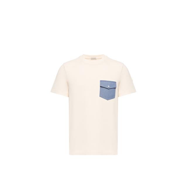 Cotton Jersey T-shirt With Denim Pocket Cotton Jersey T-shirt With Denim Pocket