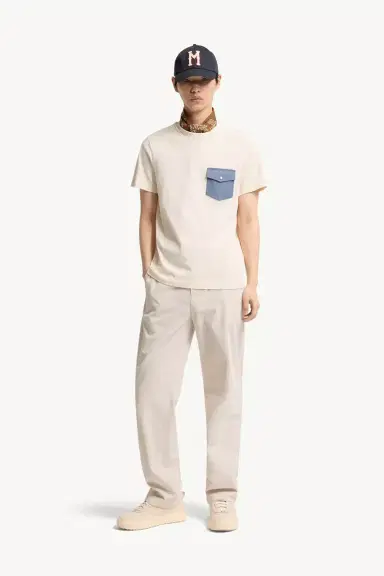 Moncler Cotton Jersey T-shirt With Denim Pocket | Thumbnail 2 Moncler Cotton Jersey T-shirt With Denim Pocket | Thumbnail 2