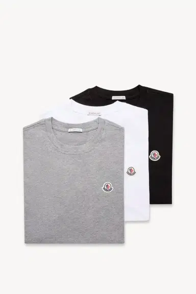 Moncler Logo Patch Cotton T-shirt (pack Of Three) | Thumbnail 2 Moncler Logo Patch Cotton T-shirt (pack Of Three) | Thumbnail 2