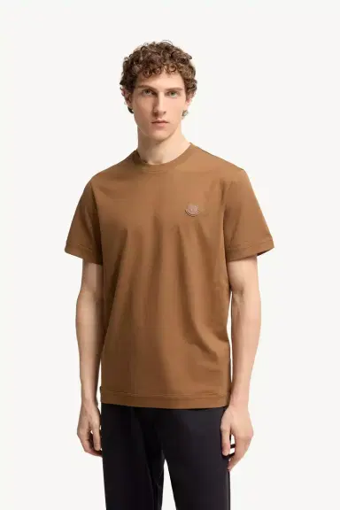 Moncler Double Leather Logo Cotton T-shirt | Thumbnail 5 Moncler Double Leather Logo Cotton T-shirt | Thumbnail 5