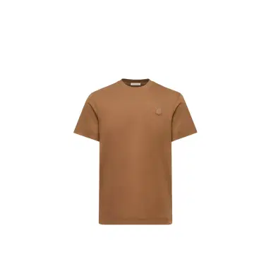 Moncler Double Leather Logo Cotton T-shirt | Thumbnail 1 Moncler Double Leather Logo Cotton T-shirt | Thumbnail 1