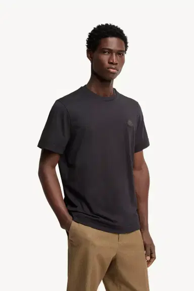 Moncler Double Leather Logo Cotton T-shirt | Thumbnail 4 Moncler Double Leather Logo Cotton T-shirt | Thumbnail 4