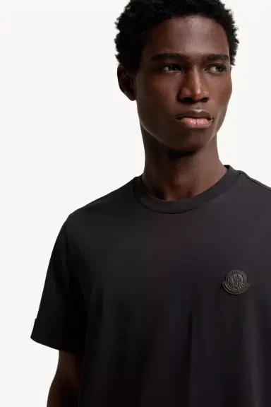 Moncler Double Leather Logo Cotton T-shirt | Thumbnail 6 Moncler Double Leather Logo Cotton T-shirt | Thumbnail 6