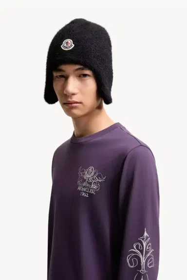 Moncler Logo Motif Cotton Long Sleeve T-shirt | Thumbnail 4 Moncler Logo Motif Cotton Long Sleeve T-shirt | Thumbnail 4