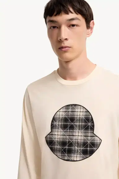 Moncler Check Panel Cotton Jersey T-shirt | Thumbnail 7 Moncler Check Panel Cotton Jersey T-shirt | Thumbnail 7