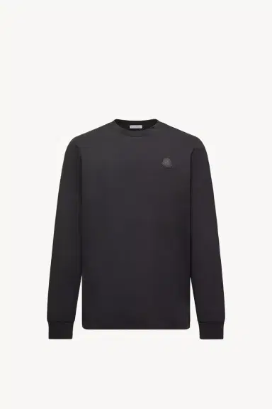 Moncler Leather Logo Long Sleeve Cotton T-shirt | Thumbnail 2 Moncler Leather Logo Long Sleeve Cotton T-shirt | Thumbnail 2