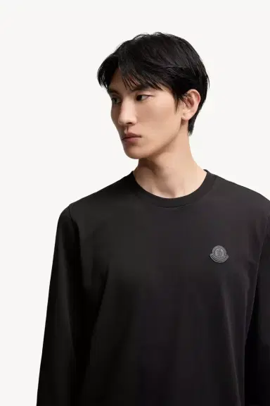 Moncler Leather Logo Long Sleeve Cotton T-shirt | Thumbnail 7 Moncler Leather Logo Long Sleeve Cotton T-shirt | Thumbnail 7