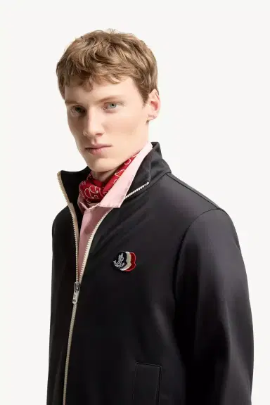 Moncler Tricolor Logo Zip-up Sweatshirt | Thumbnail 4 Moncler Tricolor Logo Zip-up Sweatshirt | Thumbnail 4