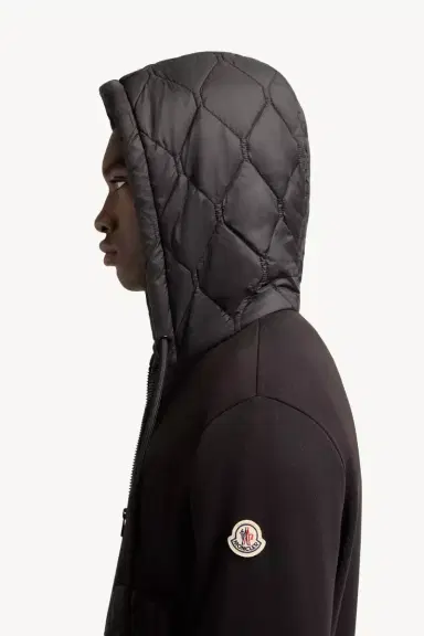 Moncler Diamond Quilted Cotton Blend Zip-up Hoodie | Thumbnail 4 Moncler Diamond Quilted Cotton Blend Zip-up Hoodie | Thumbnail 4