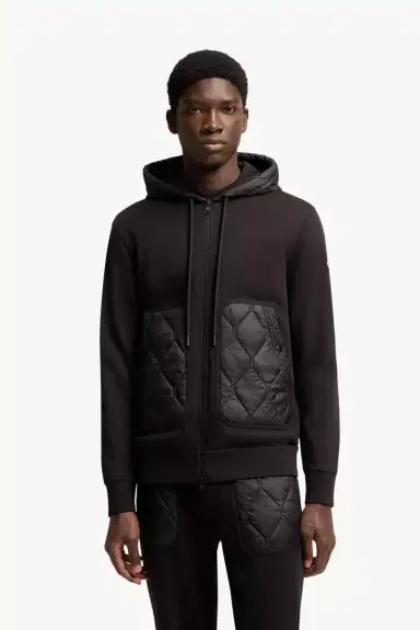 Moncler Diamond Quilted Cotton Blend Zip-up Hoodie | Thumbnail 5 Moncler Diamond Quilted Cotton Blend Zip-up Hoodie | Thumbnail 5