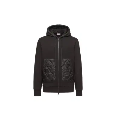 Moncler Diamond Quilted Cotton Blend Zip-up Hoodie | Thumbnail 1 Moncler Diamond Quilted Cotton Blend Zip-up Hoodie | Thumbnail 1
