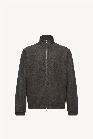 Moncler Leather Logo Zip-up Cardigan | Thumbnail 2 Moncler Leather Logo Zip-up Cardigan | Thumbnail 2