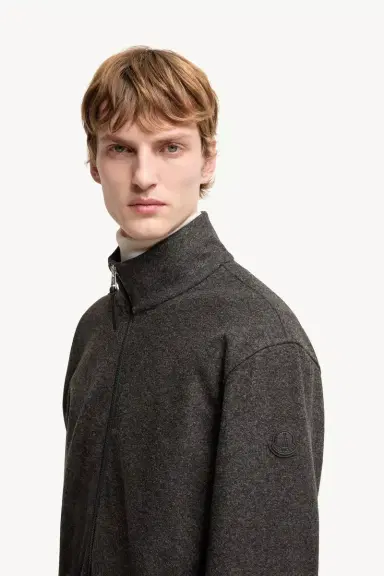 Moncler Leather Logo Zip-up Cardigan | Thumbnail 4 Moncler Leather Logo Zip-up Cardigan | Thumbnail 4