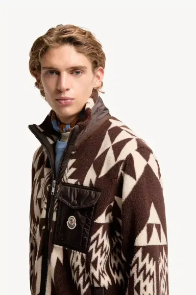 Moncler Geometric Teddy Zip-up Hoodie | Thumbnail 4 Moncler Geometric Teddy Zip-up Hoodie | Thumbnail 4