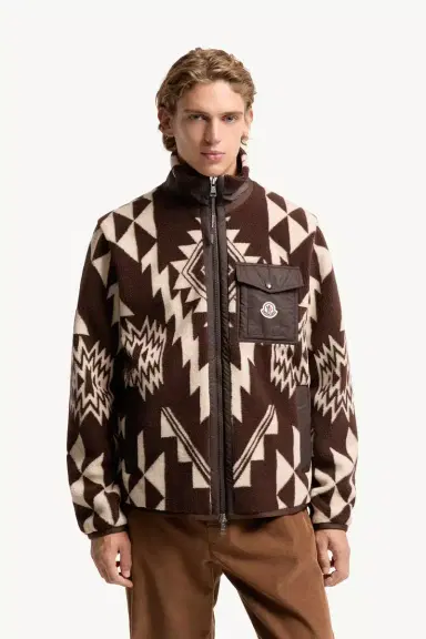 Moncler Geometric Teddy Zip-up Hoodie | Thumbnail 5 Moncler Geometric Teddy Zip-up Hoodie | Thumbnail 5