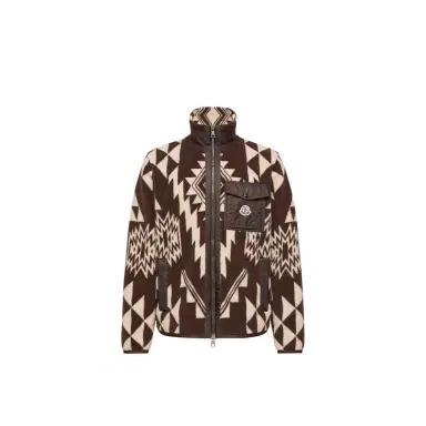 Moncler Geometric Teddy Zip-up Hoodie | Thumbnail 1 Moncler Geometric Teddy Zip-up Hoodie | Thumbnail 1
